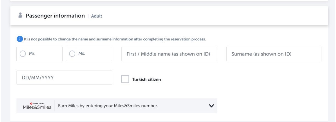Yolcu Bilgileri Formu